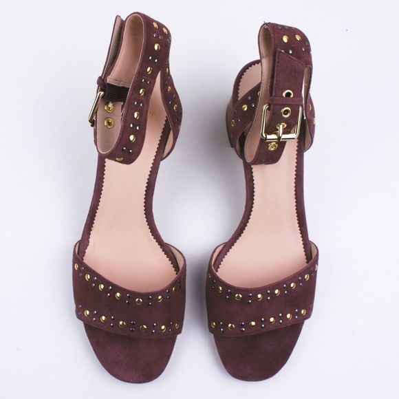 New JCREW Size 9 Penny Ankle Strap Sandals Studded Suede - Picture 3 of 4